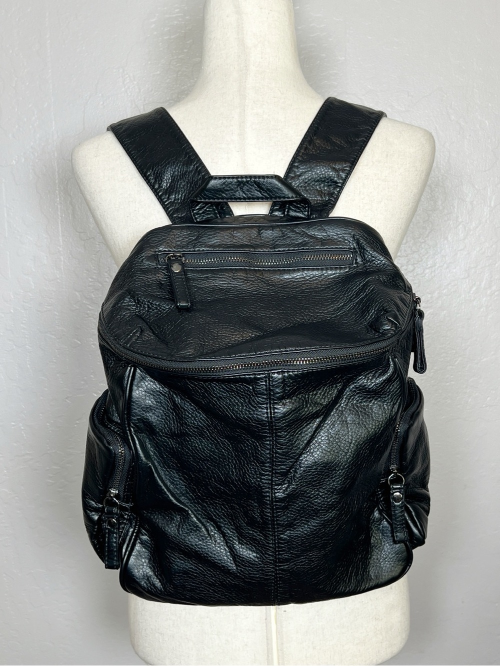 UTO Women’s Black Faux Leather Studded Lightweight Backpack Bag
